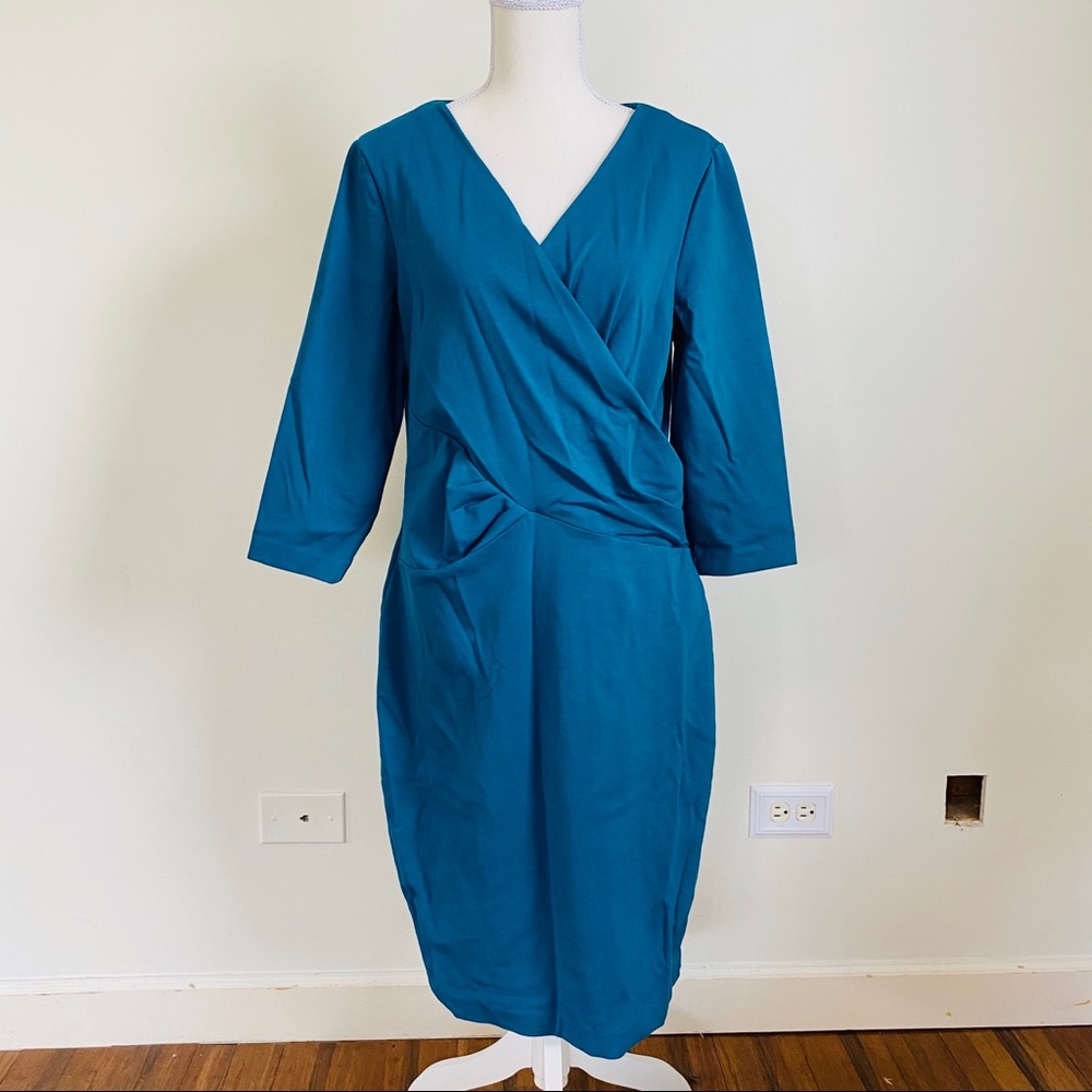 Boden Teal Wrap Dress Size 14R